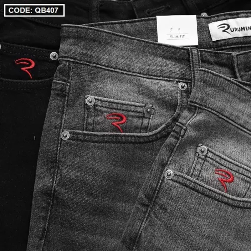 Quần short jeans Rurumen dành cho nam, phối logo cao cấp VNXK (có size 36)