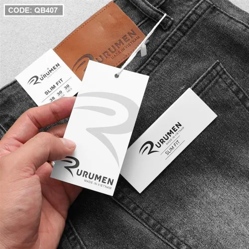 Quần short jeans Rurumen dành cho nam, phối logo cao cấp VNXK (có size 36)