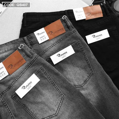 Quần short jeans Rurumen dành cho nam, phối logo cao cấp VNXK (có size 36)