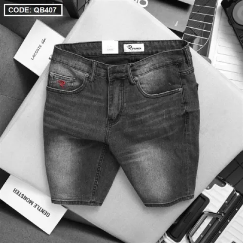 Quần short jeans Rurumen dành cho nam, phối logo cao cấp VNXK (có size 36)