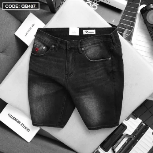 Quần short jeans Rurumen dành cho nam, phối logo cao cấp VNXK (có size 36)