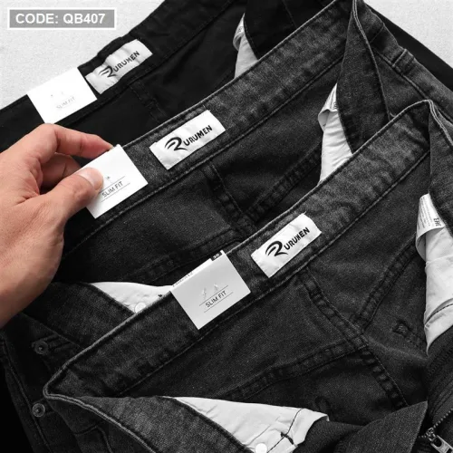 Quần short jeans Rurumen dành cho nam, phối logo cao cấp VNXK (có size 36)