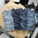 Quần short jeans Rurumen nam màu xanh, hàng VNXK cao cấp