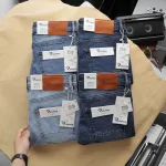 Quần short jeans Rurumen nam màu xanh, hàng VNXK cao cấp