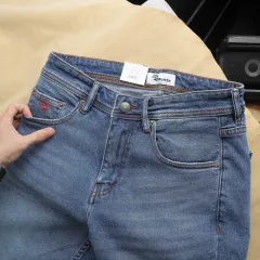 Quần short jeans Rurumen nam màu xanh, hàng VNXK cao cấp