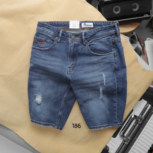 Quần short jeans Rurumen nam màu xanh, hàng VNXK cao cấp