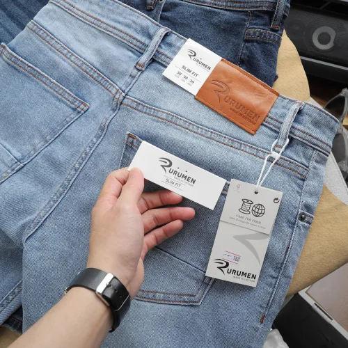 Quần short jeans Rurumen nam màu xanh, hàng VNXK cao cấp