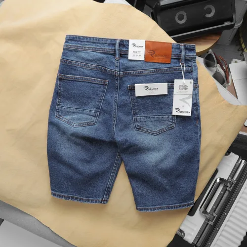 Quần short jeans Rurumen nam màu xanh, hàng VNXK cao cấp