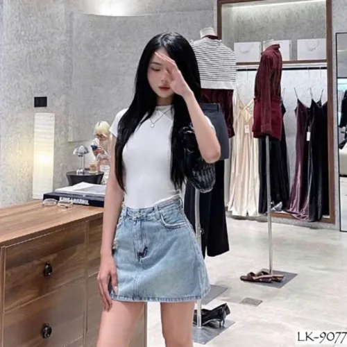 Quần Short Jeans Nữ QG308 Ống Suông, Dáng Bí Ngô, Chất Vải Dày Mềm