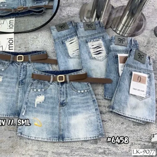 Quần Short Jeans Nữ QG308 Ống Suông, Dáng Bí Ngô, Chất Vải Dày Mềm