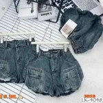 Quần Short Jeans Nữ QG308 Ống Suông, Dáng Bí Ngô, Chất Vải Dày Mềm