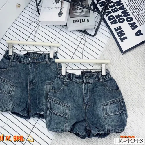 Quần Short Jeans Nữ QG308 Ống Suông, Dáng Bí Ngô, Chất Vải Dày Mềm