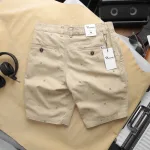Quần short nam kaki co giãn Rurumen họa tiết nhí QB415