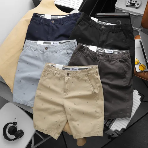 Quần short nam kaki co giãn Rurumen họa tiết nhí QB415