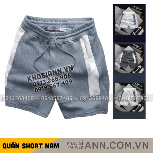 Nguồn hàng sỉ quần Short Nam - Quần Đùi Nam - Quần Nam Chất Liệu Vải Cá Sấu Karo Phối 2 Màu Trẻ Trung Năng Động (Size Từ M - XXL)