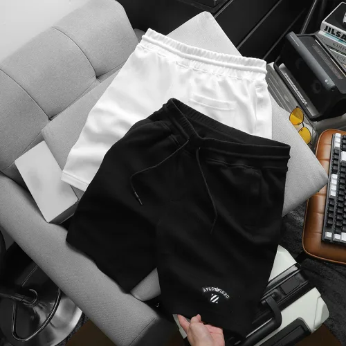 Quần short nam vải thun thêu logo chữ, size 50-80kg