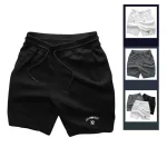 Quần short nam vải thun thêu logo chữ, size 50-80kg