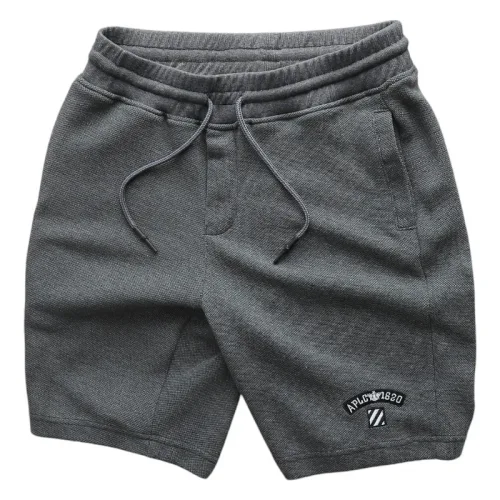 Quần short nam vải thun thêu logo chữ, size 50-80kg