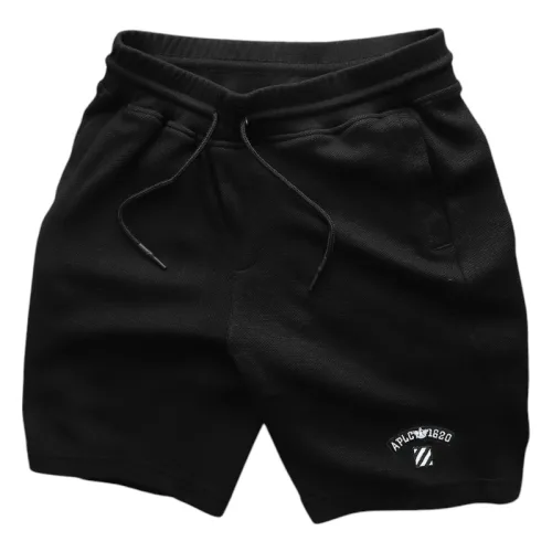 Quần short nam vải thun thêu logo chữ, size 50-80kg