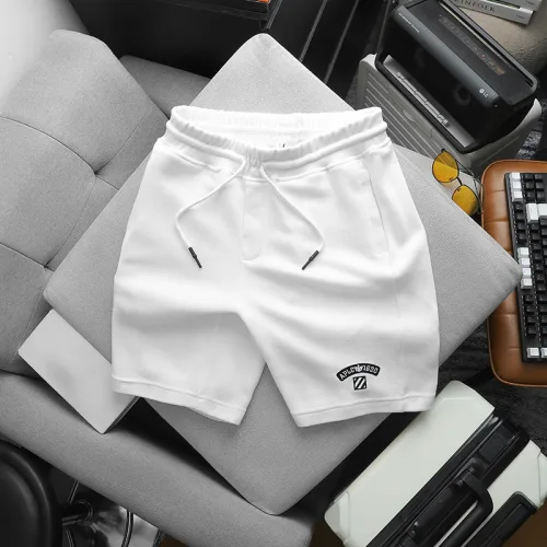 Quần short nam vải thun thêu logo chữ, size 50-80kg