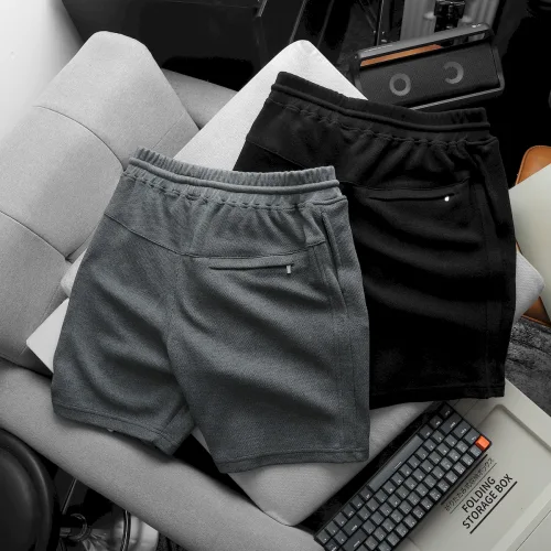 Shop sỉ quần Short Thun Nam Viền Sọc Thêu Logo Chữ