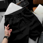 Shop sỉ quần Short Thun Nam Viền Sọc Thêu Logo Chữ