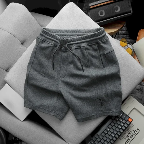 Shop sỉ quần Short Thun Nam Viền Sọc Thêu Logo Chữ