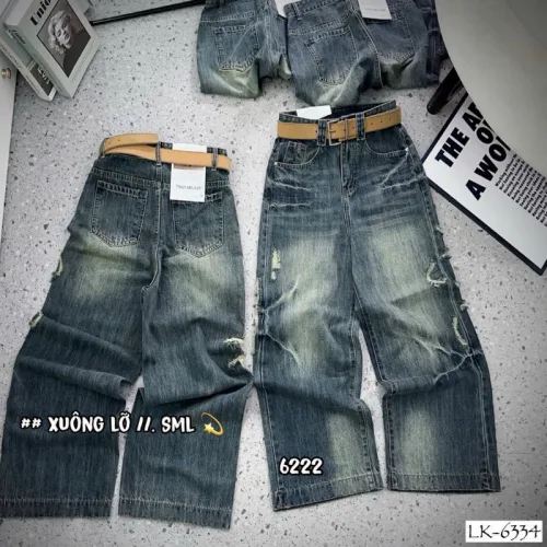 Chỗ sỉ quần Suông Nữ - Quần Jeans Suông Rách Nữ Chất Liệu Vải Dày Mềm Không Co Giãn - Nhiều Mẫu Đẹp