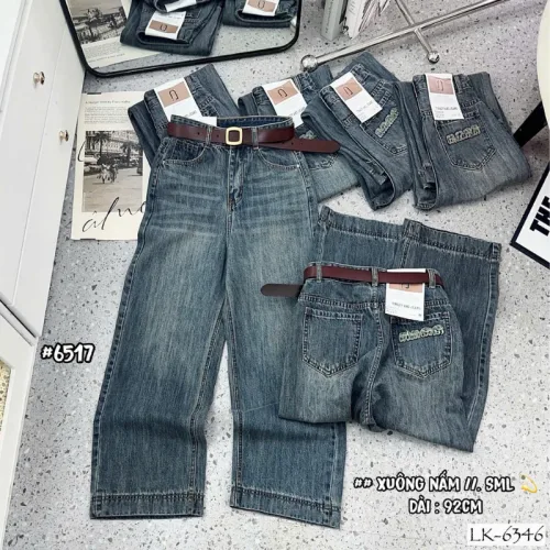 Chỗ sỉ quần Suông Nữ - Quần Jeans Suông Rách Nữ Chất Liệu Vải Dày Mềm Không Co Giãn - Nhiều Mẫu Đẹp