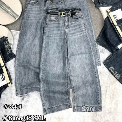 Chỗ sỉ quần Suông Nữ - Quần Jeans Suông Rách Nữ Chất Liệu Vải Dày Mềm Không Co Giãn - Nhiều Mẫu Đẹp