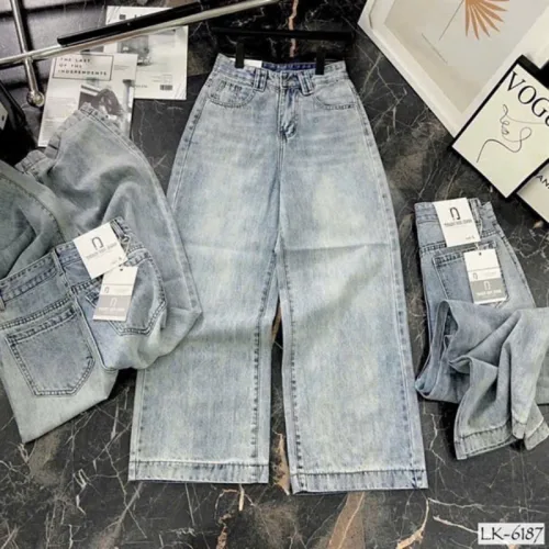 Chỗ sỉ quần Suông Nữ - Quần Jeans Suông Rách Nữ Chất Liệu Vải Dày Mềm Không Co Giãn - Nhiều Mẫu Đẹp
