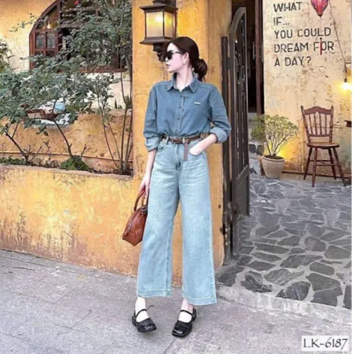 Chỗ sỉ quần Suông Nữ - Quần Jeans Suông Rách Nữ Chất Liệu Vải Dày Mềm Không Co Giãn - Nhiều Mẫu Đẹp