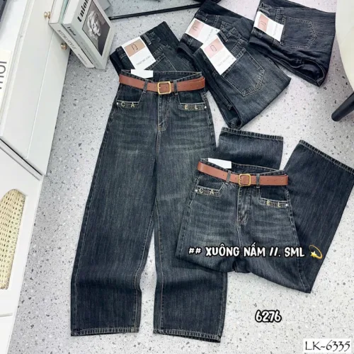 Chỗ sỉ quần Suông Nữ - Quần Jeans Suông Rách Nữ Chất Liệu Vải Dày Mềm Không Co Giãn - Nhiều Mẫu Đẹp