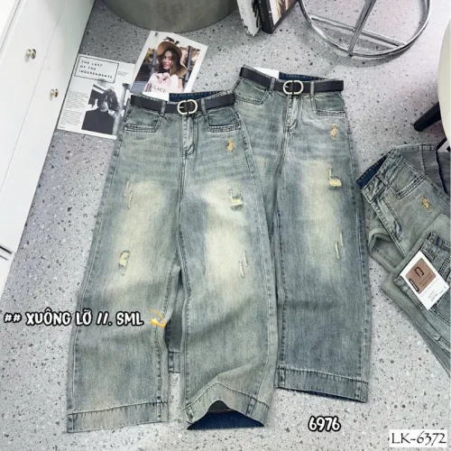 Chỗ sỉ quần Suông Nữ - Quần Jeans Suông Rách Nữ Chất Liệu Vải Dày Mềm Không Co Giãn - Nhiều Mẫu Đẹp