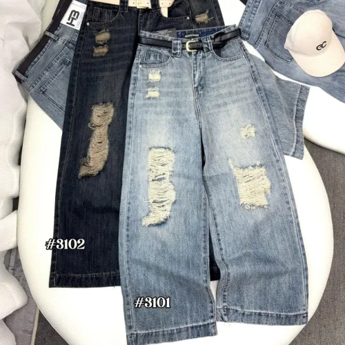 Chỗ sỉ quần Suông Nữ - Quần Jeans Suông Rách Nữ Chất Liệu Vải Dày Mềm Không Co Giãn - Nhiều Mẫu Đẹp