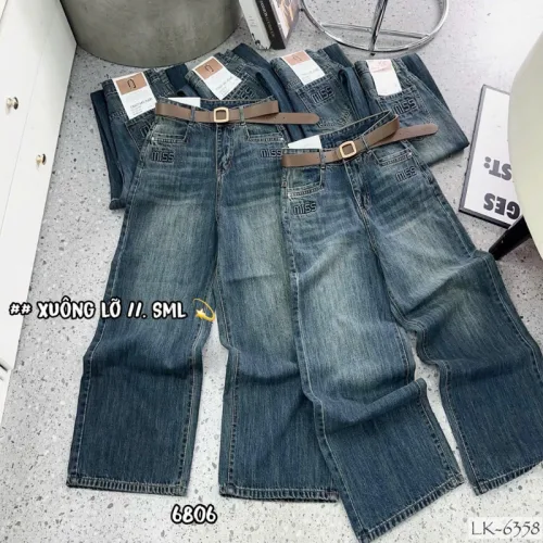 Chỗ sỉ quần Suông Nữ - Quần Jeans Suông Rách Nữ Chất Liệu Vải Dày Mềm Không Co Giãn - Nhiều Mẫu Đẹp