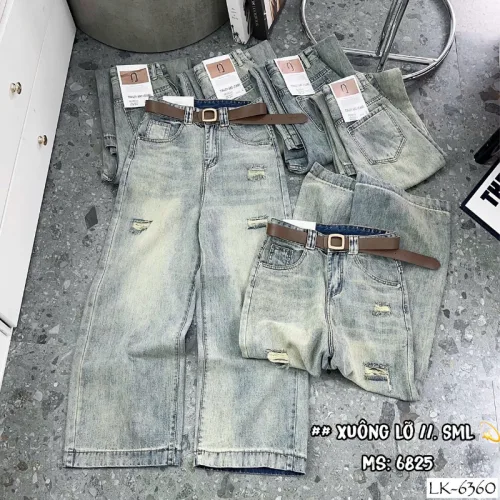 Chỗ sỉ quần Suông Nữ - Quần Jeans Suông Rách Nữ Chất Liệu Vải Dày Mềm Không Co Giãn - Nhiều Mẫu Đẹp