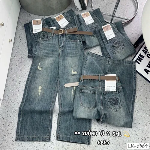 Chỗ sỉ quần Suông Nữ - Quần Jeans Suông Rách Nữ Chất Liệu Vải Dày Mềm Không Co Giãn - Nhiều Mẫu Đẹp