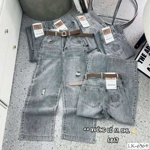 Chỗ sỉ quần Suông Nữ - Quần Jeans Suông Rách Nữ Chất Liệu Vải Dày Mềm Không Co Giãn - Nhiều Mẫu Đẹp