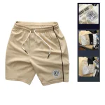 Quần short nam QB441 lưng thun, in logo, phối sọc hai bên, big size