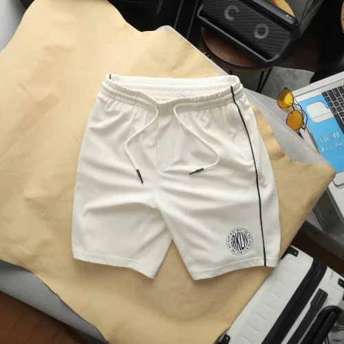 Quần short nam QB441 lưng thun, in logo, phối sọc hai bên, big size