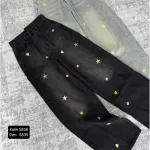 Chuyên sỉ quần Thụng Jeans Nữ Thêu Ngôi Sao Vải Dày Mềm Không Co Giãn