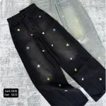 Chuyên sỉ quần Thụng Jeans Nữ Thêu Ngôi Sao Vải Dày Mềm Không Co Giãn