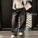 Chuyên sỉ quần Thụng Jeans Nữ Thêu Ngôi Sao Vải Dày Mềm Không Co Giãn