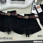 Quần Thụng Jeans Nữ Túi Hộp Vải Dày Mềm Không Co Giãn