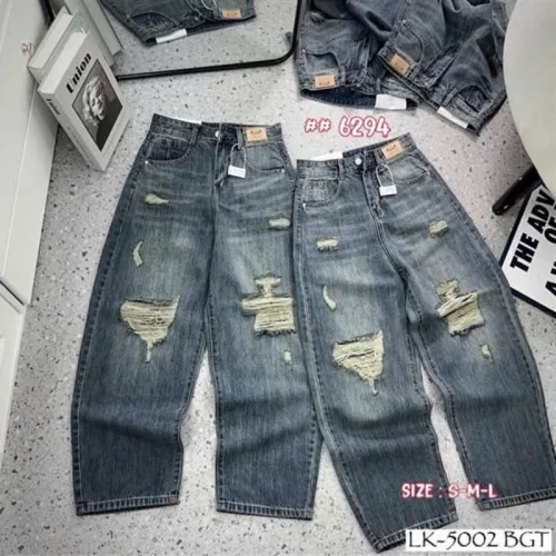Shop sỉ quần Thụng Jeans Nữ Vải Dày Mềm Không Co Giãn Nhiều Mẫu