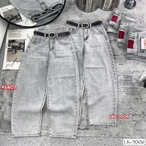 Shop sỉ quần Thụng Jeans Nữ Vải Dày Mềm Không Co Giãn Nhiều Mẫu