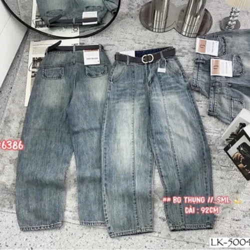 Shop sỉ quần Thụng Nữ - Quần Jeans Thụng - Quần Thụng Kaki Nữ Rách Túi Chất Liệu Vải Dày Mềm Không Co Giãn