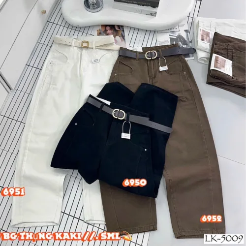 Shop sỉ quần Thụng Nữ - Quần Jeans Thụng - Quần Thụng Kaki Nữ Rách Túi Chất Liệu Vải Dày Mềm Không Co Giãn
