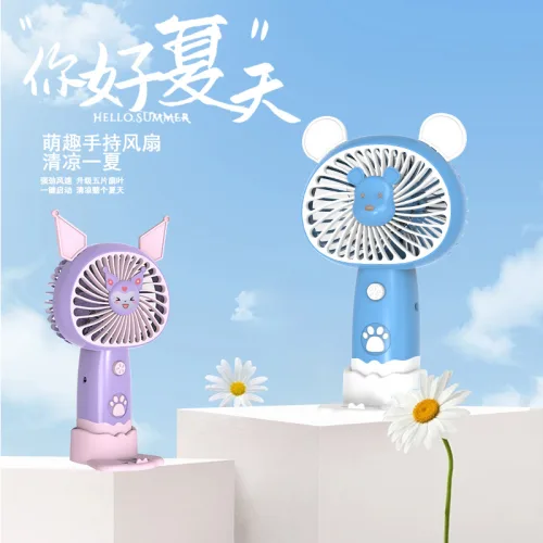 Quạt Mini Tai Thỏ Cầm Tay Có Đế